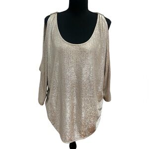 Silver Open Shoulder Top